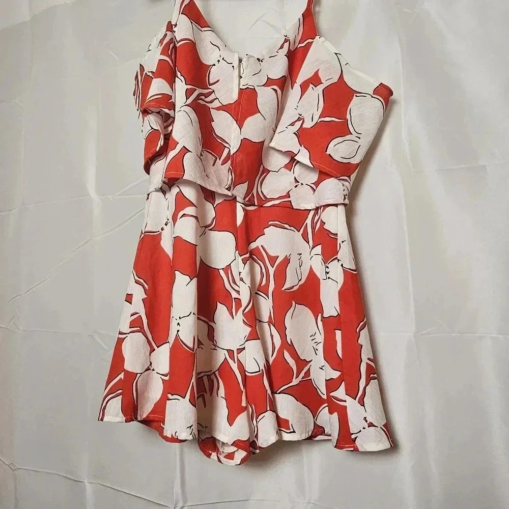 J.O.A Los Angeles Red and White 100% Linen Skort - Picture 3 of 15